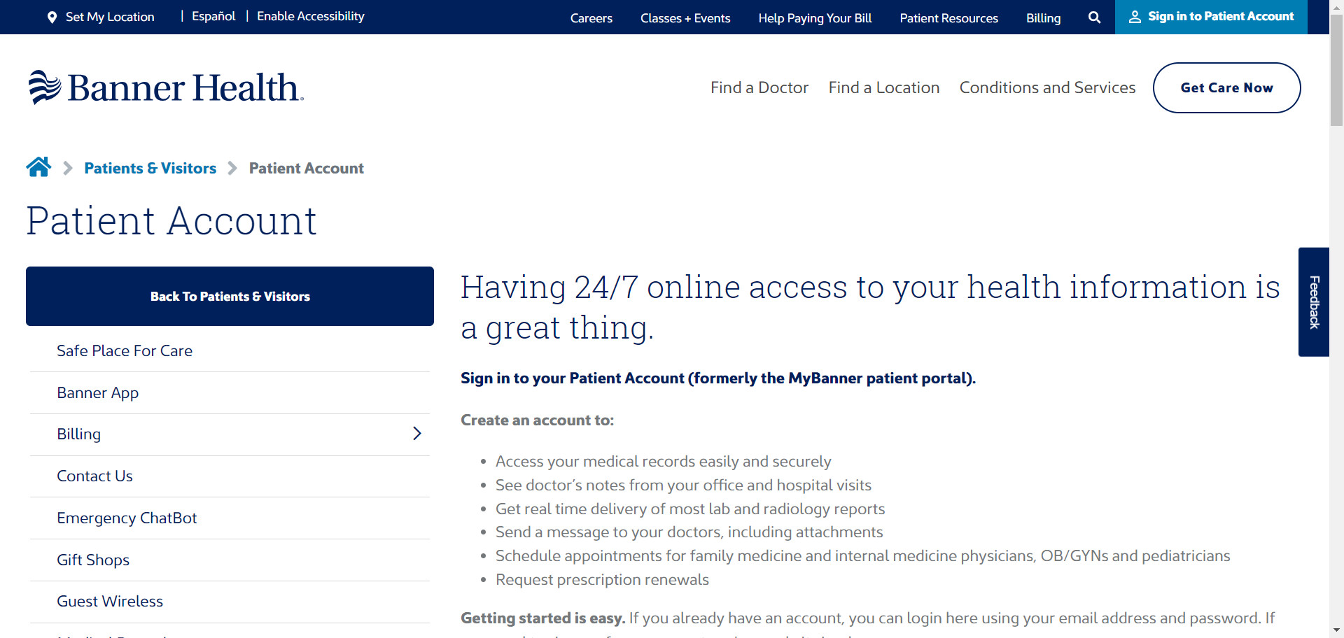 Banner Patient Portal