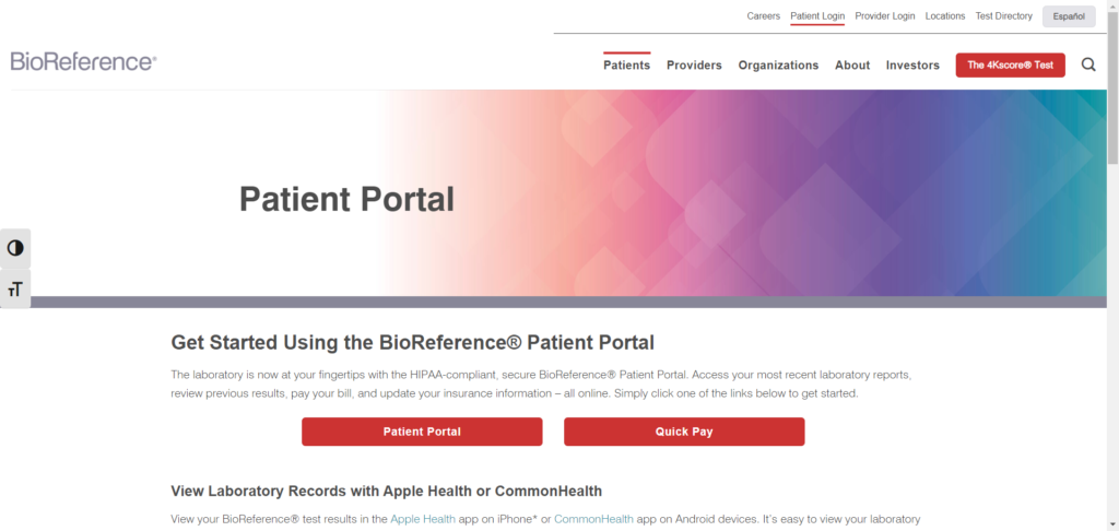 BioReference Patient Portal