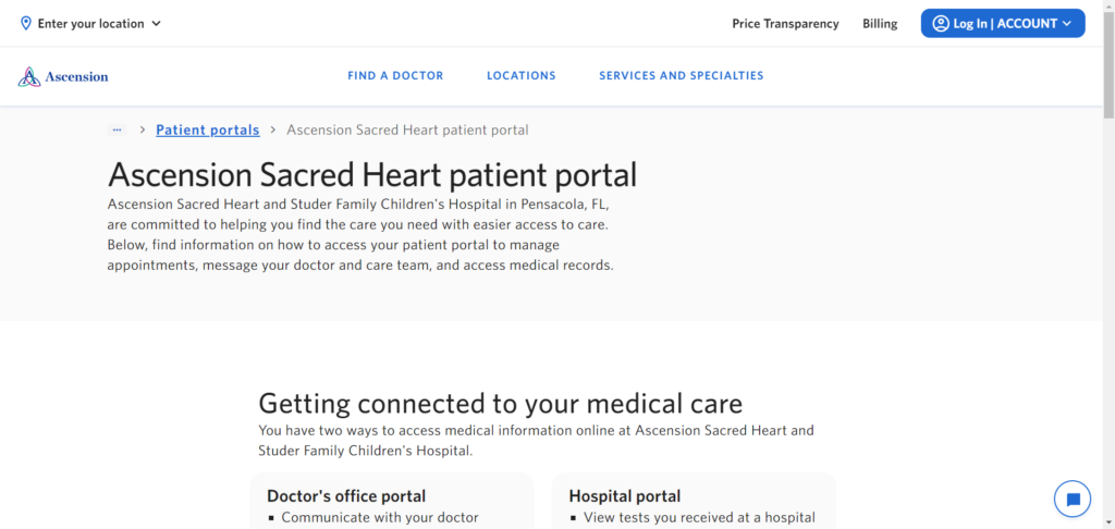 Sacred Heart Patient Portal