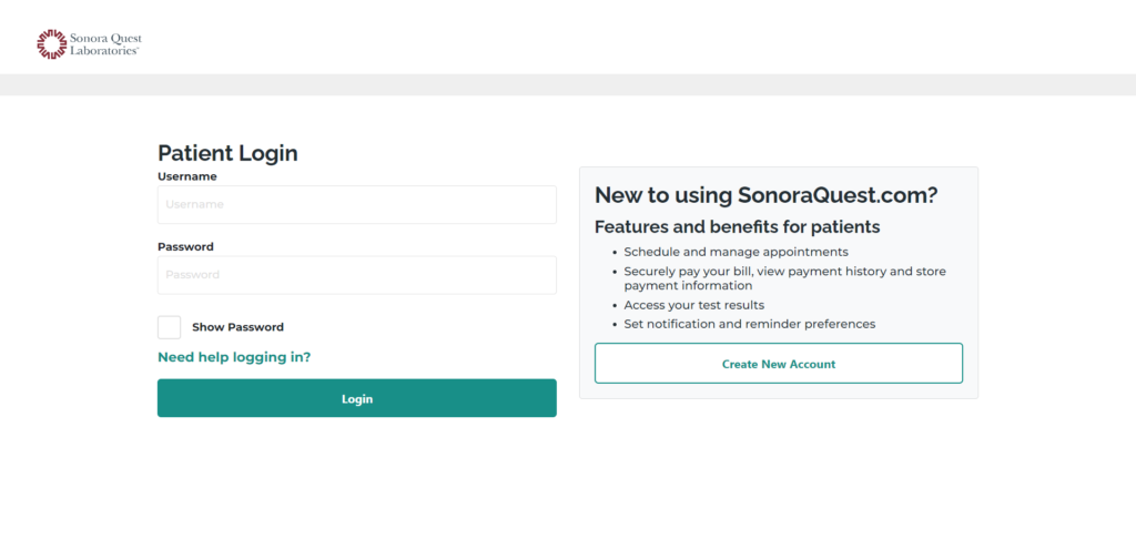 Sonora Quest Patient Portal